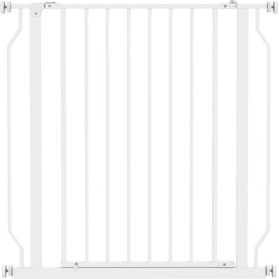 Pawhut Cancelletto per Cani Estensibile e Regolabile per Scale e Porte, in Acciaio e ABS, 75-85x76 cm, Bianco Aosom Italy Pawhut Cancelletto per Cani Estensibile e Regolabile per Scale e Porte, in Acciaio e ABS, 75-85x76 cm, Bianco Aosom Italy