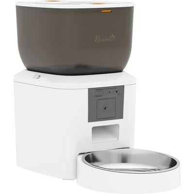 Pawhut Distributore Automatico Cibo 4L per Gatti e Cani, con WiFi 2,4G, App Controllo con Telecamera, Ciotola, Bianco Aosom Italy Pawhut Distributore Automatico Cibo 4L per Gatti e Cani, con WiFi 2,4G, App Controllo con Telecamera, Ciotola, Bianco Aosom Italy