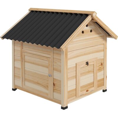Pawhut Casetta per Anatre da Esterno con Rampa, Fondo Rimovibile e Fori di Ventilazione, 78x90x92 cm, Legno Aosom Italy Pawhut Casetta per Anatre da Esterno con Rampa, Fondo Rimovibile e Fori di Ventilazione, 78x90x92 cm, Legno Aosom Italy