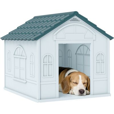 Pawhut Cuccia per Cani di Taglia Media e Piccola max 20kg in PP Impermeabile, 65x75.7x63 cm, Blu Aosom Pawhut Cuccia per Cani di Taglia Media e Piccola max 20kg in PP Impermeabile, 65x75.7x63 cm, Blu Aosom