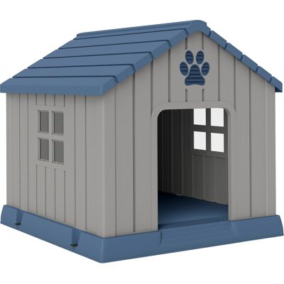 Pawhut Casetta per Cani Taglia Media da Esterno Impermeabile con Base Rialzata e Finestre, 85x79x82 cm, Grigio Aosom Italy Pawhut Casetta per Cani Taglia Media da Esterno Impermeabile con Base Rialzata e Finestre, 85x79x82 cm, Grigio Aosom Italy
