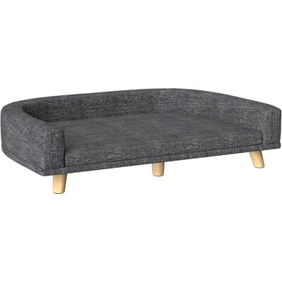 Pawhut Divano per Cani di Taglia Grande con Cuscino Sfoderabile, in Poliestere e Legno, 98x67x25 cm, Grigio Scuro Aosom Italy Pawhut Divano per Cani di Taglia Grande con Cuscino Sfoderabile, in Poliestere e Legno, 98x67x25 cm, Grigio Scuro Aosom Italy