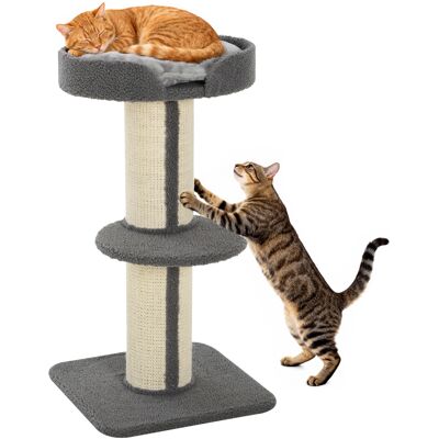Pawhut Tiragraffo gatto multi-attività albero per gatti 81cm con cuscino colonna in sisal Agnello cashmere grigio Aosom Pawhut Tiragraffo gatto multi-attività albero per gatti 81cm con cuscino colonna in sisal Agnello cashmere grigio Aosom