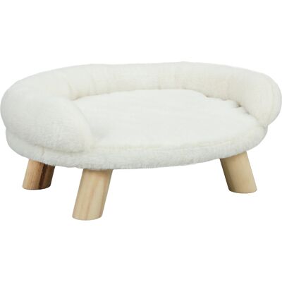 Pawhut Cuccia divanetto sfoderabile per cani e gatti con schienale, 47x40x20 cm, crema Aosom Italy Pawhut Cuccia divanetto sfoderabile per cani e gatti con schienale, 47x40x20 cm, crema Aosom Italy