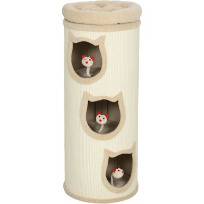 Pawhut Torre Tiragraffi per Gatti Alta 96 cm con 3 Casette e Lettino Superiore Rimovibile e Lavabile, Crema Aosom Italy Pawhut Torre Tiragraffi per Gatti Alta 96 cm con 3 Casette e Lettino Superiore Rimovibile e Lavabile, Crema Aosom Italy