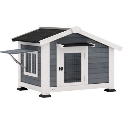 Pawhut Cuccia per Cani Casetta per Cani da Esterno in Legno, 98x76x69.5cm Aosom Italy Pawhut Cuccia per Cani Casetta per Cani da Esterno in Legno, 98x76x69.5cm Aosom Italy