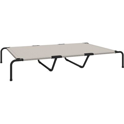 Pawhut Lettino per Cani Grandi Rialzato da Esterno in Acciaio e Rete Traspirante, 152x94x23 cm, Beige Aosom Italy Pawhut Lettino per Cani Grandi Rialzato da Esterno in Acciaio e Rete Traspirante, 152x94x23 cm, Beige Aosom Italy