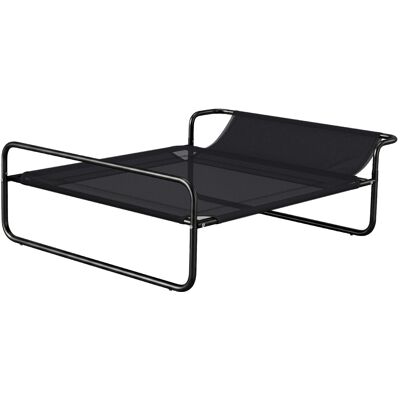 Pawhut Lettino per Cani Piccoli e Medi Rialzato con Poggiatesta da Esterno, 91x69x29 cm, Nero Aosom Italy Pawhut Lettino per Cani Piccoli e Medi Rialzato con Poggiatesta da Esterno, 91x69x29 cm, Nero Aosom Italy