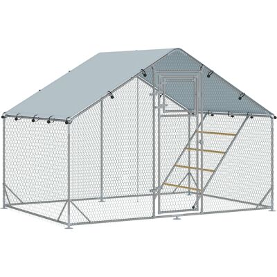 Pawhut - 6m² 3x2x1.9m - Argento - 6-8 animali - Pollaio Pawhut - 6m² 3x2x1.9m - Argento - 6-8 animali - Pollaio