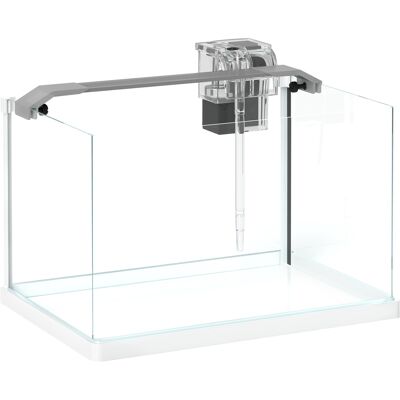 Pawhut Acquario in Vetro con Luci LED da 20L, Filtro e Pompa d'Acqua, 38x26x27 cm, Bianco Pawhut Acquario in Vetro con Luci LED da 20L, Filtro e Pompa d'Acqua, 38x26x27 cm, Bianco