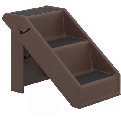 Pawhut Scaletta per Cani e Gatti con 3 Scalini Antiscivolo per Letti Alti e Divani, 50x30.5x36.5 cm, Marrone Aosom Italy Pawhut Scaletta per Cani e Gatti con 3 Scalini Antiscivolo per Letti Alti e Divani, 50x30.5x36.5 cm, Marrone Aosom Italy