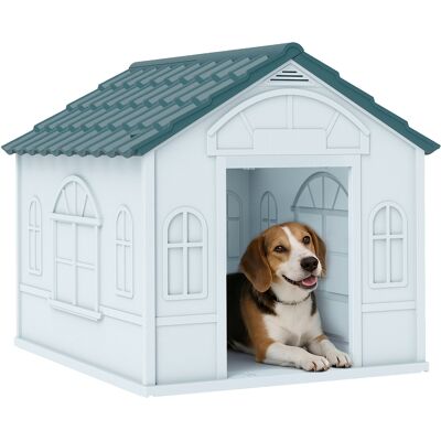 Pawhut Cuccia per Cani di Taglia Media e Piccola max 20kg in PP Impermeabile, 65x75.7x63 cm, Blu Aosom Pawhut Cuccia per Cani di Taglia Media e Piccola max 20kg in PP Impermeabile, 65x75.7x63 cm, Blu Aosom