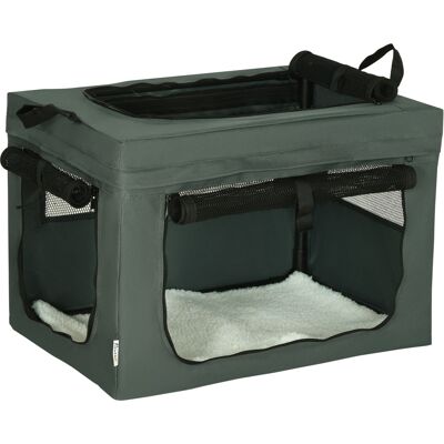 Pawhut Trasportino per Cani Mini e Gatti con Cuscino, Sacca di Trasporto e Porte a Rete, 60x42x42 cm, Grigio Aosom Italy Pawhut Trasportino per Cani Mini e Gatti con Cuscino, Sacca di Trasporto e Porte a Rete, 60x42x42 cm, Grigio Aosom Italy
