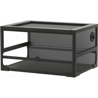 Pawhut Rettilario Rialzato e Pieghevole con Coperchio e Pareti in Vetro Temperato e Plastica, 60x45x32 cm, Nero Aosom Italy Pawhut Rettilario Rialzato e Pieghevole con Coperchio e Pareti in Vetro Temperato e Plastica, 60x45x32 cm, Nero Aosom Italy
