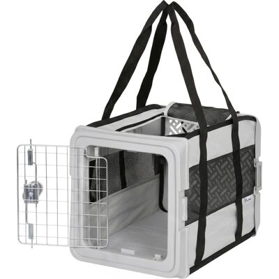 Pawhut Trasportino Morbido Pieghevole per Cani e Gatti con Base Rigida, 49,5x34x35,5 cm, Grigio Aosom Italy Pawhut Trasportino Morbido Pieghevole per Cani e Gatti con Base Rigida, 49,5x34x35,5 cm, Grigio Aosom Italy