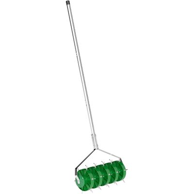 Outsunny Rullo Aeratore versatile per Prato con Punte e Manico Smontabile in Tre Pezzi, Verde Aosom Italy Outsunny Rullo Aeratore versatile per Prato con Punte e Manico Smontabile in Tre Pezzi, Verde Aosom Italy