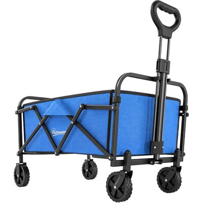 Outsunny Carrello da Giardino Pieghevole con Ruote Manico Regolabile Carico 68 kg per Campeggio Spesa 81x45x89 cm Blu Aosom Italy Outsunny Carrello da Giardino Pieghevole con Ruote Manico Regolabile Carico 68 kg per Campeggio Spesa 81x45x89 cm Blu Aosom Italy