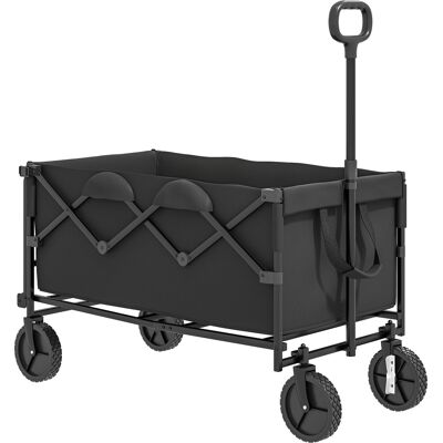 Outsunny Carrello da Giardino 160L Pieghevole con Manico Regolabile, Capacità 100 kg, 95x55x102 cm, Nero Outsunny Carrello da Giardino 160L Pieghevole con Manico Regolabile, Capacità 100 kg, 95x55x102 cm, Nero