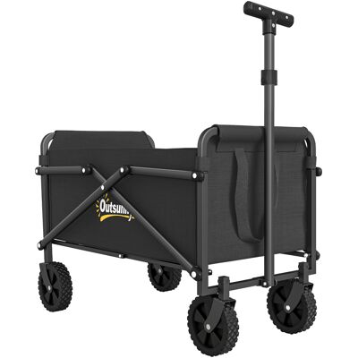 Outsunny Carrello da Giardino Carrello da Campeggio Pieghevole, 41L, Nero Aosom Italy Outsunny Carrello da Giardino Carrello da Campeggio Pieghevole, 41L, Nero Aosom Italy
