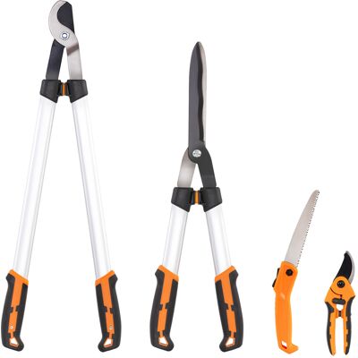 Outsunny Set da Giardinaggio 4 Pezzi con Cesoie, Troncarami, Forbici da Potatura e Seghetto Pieghevole Aosom Italy Outsunny Set da Giardinaggio 4 Pezzi con Cesoie, Troncarami, Forbici da Potatura e Seghetto Pieghevole Aosom Italy