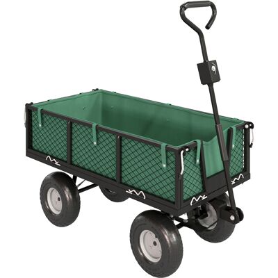 Outsunny Carrello da Giardino in Acciaio da 114L con Sacca Portaoggetti e Pareti Rimovibili, 105x51x54 cm, Verde Aosom Italy Outsunny Carrello da Giardino in Acciaio da 114L con Sacca Portaoggetti e Pareti Rimovibili, 105x51x54 cm, Verde Aosom Italy