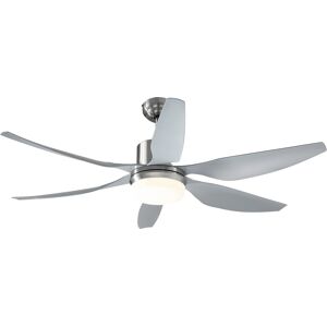 Homcom Ventilatore da Soffitto con Luce LED e Telecomando Incluso, 6 Velocità, Silenzioso e Reversibile, Φ132x43cm