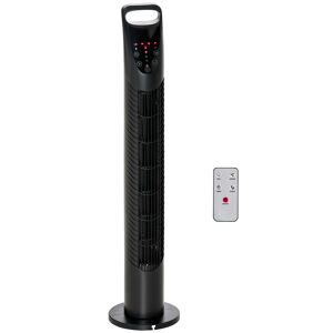 Homcom Ventilatore a Torre Oscillante con Telecomando fino a 5m   3 Livelli Velocità   Silenzioso   Ф18 x 78.5A cm, Nero