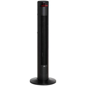 Homcom Ventilatore a Torre 45W a 4 Modalità e 3 Velocità con Timer da 12h, in ABS, 31.5x31.5x96 cm, Nero