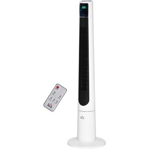 Homcom Ventilatore a Torre 50W a 3 Modalità e 3 Velocità con Timer da 12h, in ABS, Ø32x118.2 cm, Bianco