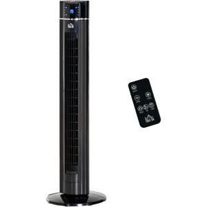 Homcom Ventilatore a Colonna 60W con 3 Velocità, 3 Modalità e Timer 8h, in ABS, Ø32x106.8 cm, Nero