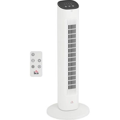 HOMCOM Ventilatore Torre - 3 Velocità, Modalità Notte, Oscillazione 85° - Bianco HOMCOM Ventilatore Torre - 3 Velocità, Modalità Notte, Oscillazione 85° - Bianco