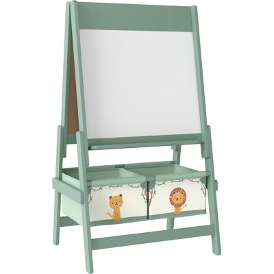 Aiyaplay Lavagna per Bambini 3 in 1 con Cavalletto, Rotolo di Carta e 2 Cestelli, in Legno, 54x46x94 cm, Verde Aosom Italy Aiyaplay Lavagna per Bambini 3 in 1 con Cavalletto, Rotolo di Carta e 2 Cestelli, in Legno, 54x46x94 cm, Verde Aosom Italy