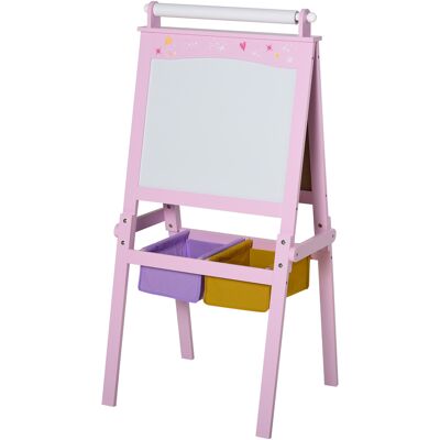 Homcom 3 In 1 Cavalletto da Disegno per bambini 3+, rotolo di carta 2 scatole lavagna bainca nera, MDF, rosa Aosom Homcom 3 In 1 Cavalletto da Disegno per bambini 3+, rotolo di carta 2 scatole lavagna bainca nera, MDF, rosa Aosom