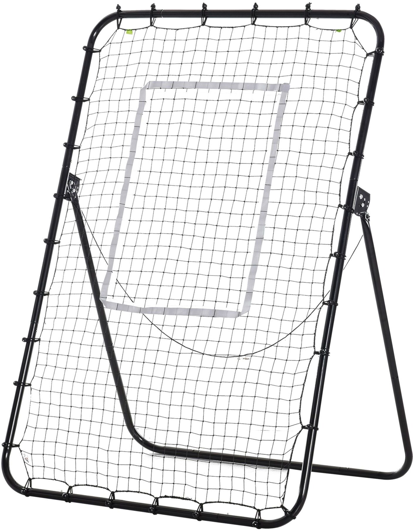 Homcom Rete da Calcio Rebounder Pieghevole con Bersaglio, Altezza e Angolazione Regolabili, Metallo e PE, 123x73x178.5cm, Nero