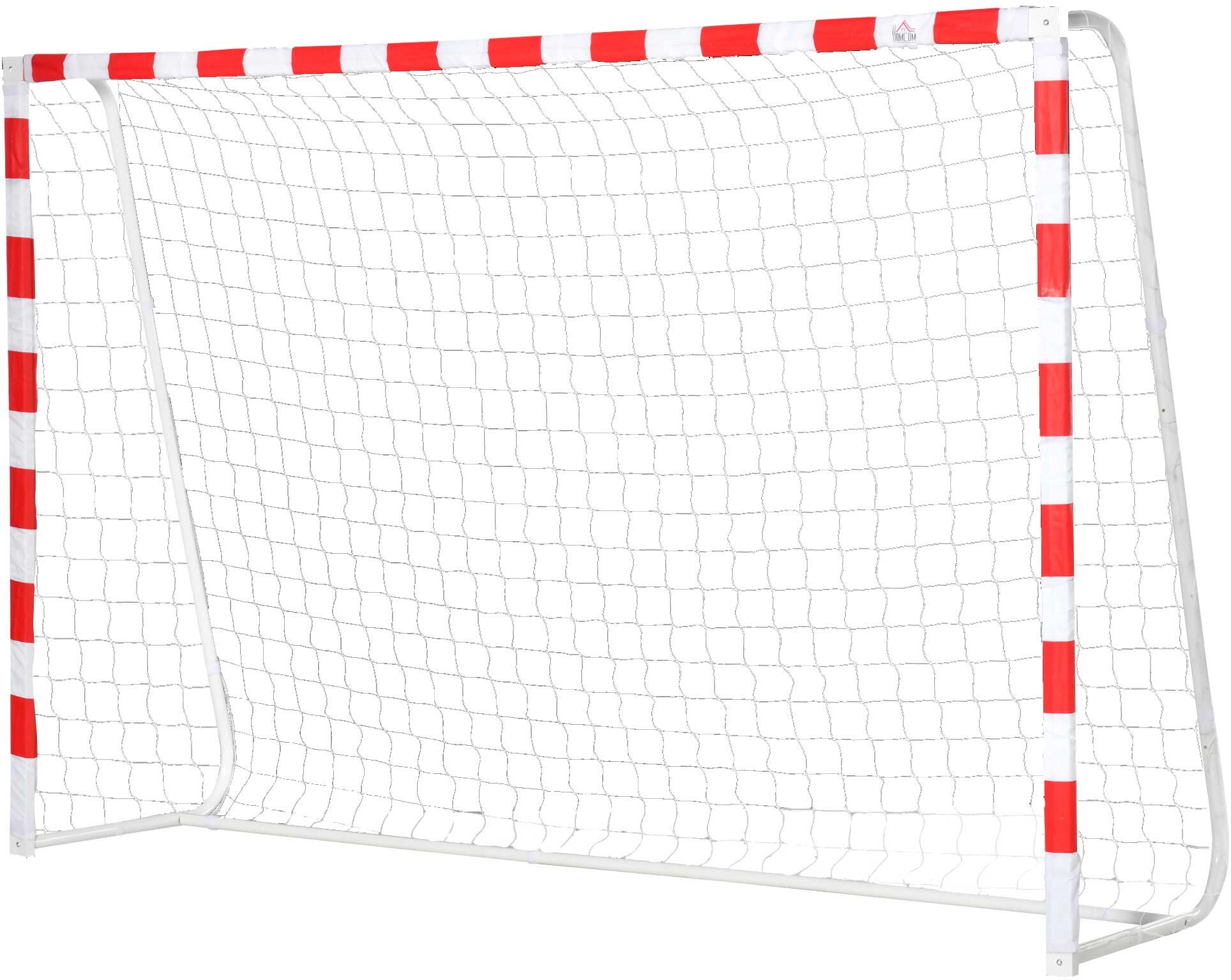 Homcom Rete da Calcio, Porta da Calcio e Calcetto in Plastica PE per Adulti e Bambini, 302x83x201cm