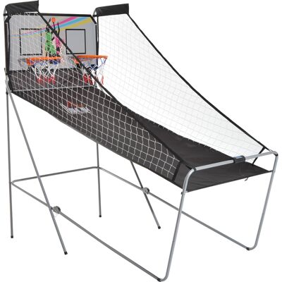 Homcom Canestri Basket con Tabellone LED, 4 Palloni e 8 Modalità di Gioco, 205x110x205 cm, Bianco e Nero Homcom Canestri Basket con Tabellone LED, 4 Palloni e 8 Modalità di Gioco, 205x110x205 cm, Bianco e Nero