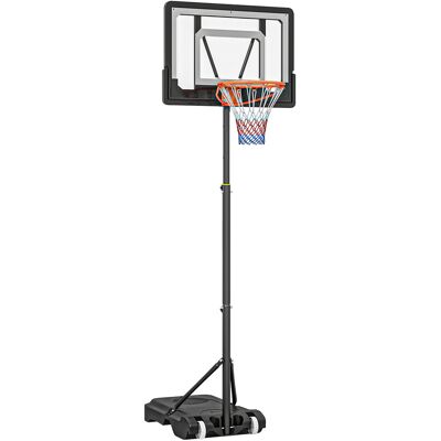 Homcom Canestro da Basket con Altezza Regolabile 160-210cm, 2 Ruote e Struttura in Acciaio, Nero Aosom Homcom Canestro da Basket con Altezza Regolabile 160-210cm, 2 Ruote e Struttura in Acciaio, Nero Aosom