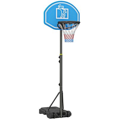 Homcom Canestro Basket con Altezza Regolabile 195-245cm, Base con Ruote e Tabellone, Blu Homcom Canestro Basket con Altezza Regolabile 195-245cm, Base con Ruote e Tabellone, Blu