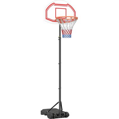Homcom Canestro Basket ad Altezza Regolabile con Base Riempibile e 2 Ruote, in Acciaio, PE e HDPE, 70x45x2 cm Homcom Canestro Basket ad Altezza Regolabile con Base Riempibile e 2 Ruote, in Acciaio, PE e HDPE, 70x45x2 cm
