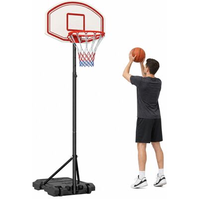 Homcom Canestro Basket Altezza Regolabile 5 Livelli 175-215cm, Struttura Metallo e Base Riempibile con Ruote, Tabellone PE Aosom Homcom Canestro Basket Altezza Regolabile 5 Livelli 175-215cm, Struttura Metallo e Base Riempibile con Ruote, Tabellone PE Aosom