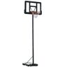 Homcom Canestro Basket Altezza Regolabile 231-305cm, Base con Ruote e Struttura in Acciaio, Tabellone in PVC Trasparente