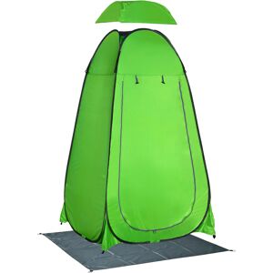 Outsunny Tenda Doccia da Campeggio per Esterni con Porta a Cerniera, Borsa, Portaoggetti e Gancio, 126x124x189cm, Verde