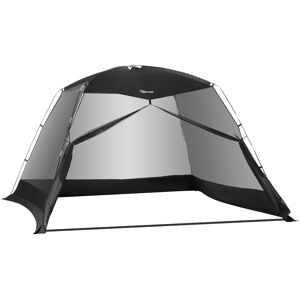 Outsunny Tenda da Campeggio e Spiaggia a Rete Anti UV per 4 Persone con Borsa di Trasporto, 3x3 m Nero