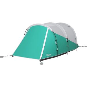 Outsunny Tenda da Campeggio 4-5 Posti Impermeabile a Tunnel con Borsa di Trasporto, Verde