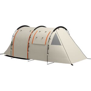 Outsunny Tenda da Campeggio 4-5 Persone con Copertura Oscurante, Impermeabile con Borsa di Trasporto, Kaki