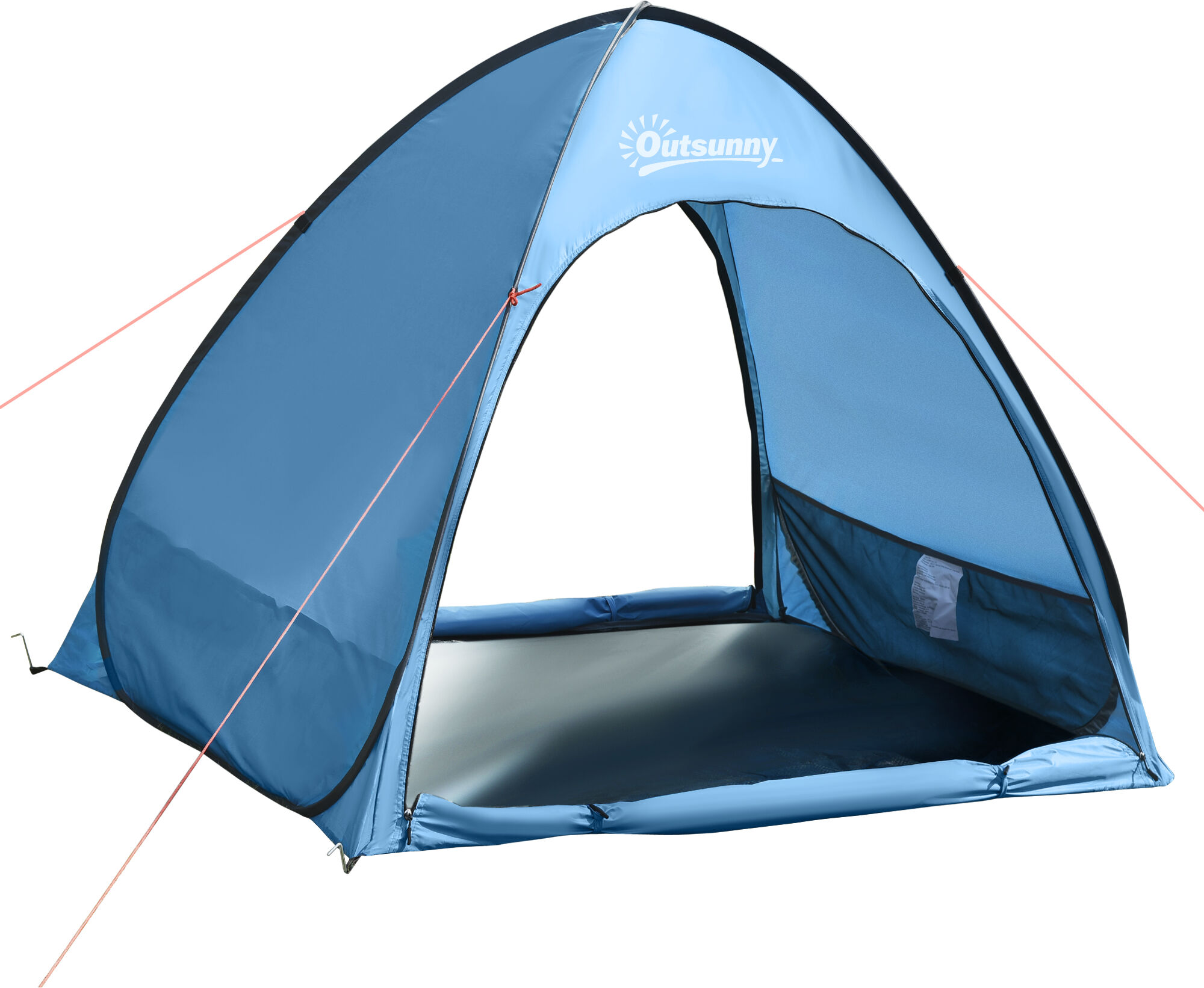 Outsunny Tenda da Spiaggia per 2-3 Persone in Poliestere, PE e Acciaio con Tasche Portaoggetti, 150x115x110 cm