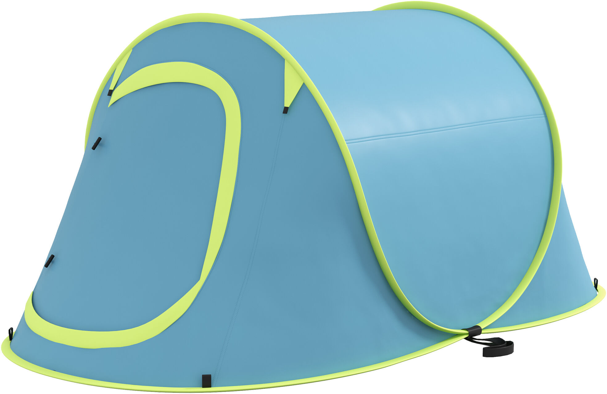 Outsunny Tenda da Campeggio 2 Posti Pop Up Impermeabile con Accessori e Borsa di Trasporto, Blu