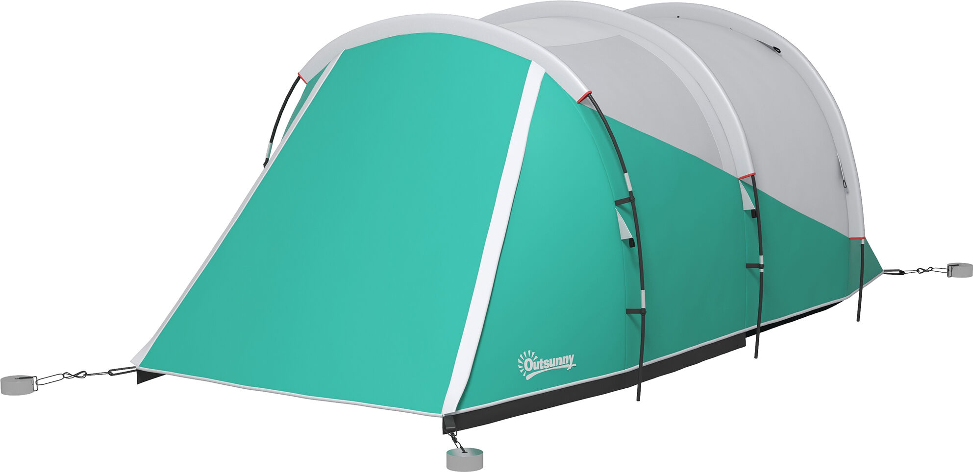 Outsunny Tenda da Campeggio 4-5 Posti Impermeabile a Tunnel con Borsa di Trasporto, Verde