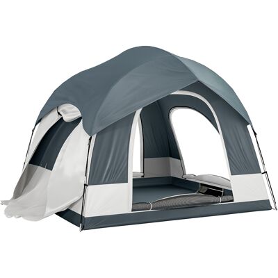 Outsunny Tenda da campeggio per 2-4 persone impermeabile tenda familiare con 3 porte tettuccio antipioggia rimovibile telo di base borsa da trasporto Blu scuro Aosom Italy Outsunny Tenda da campeggio per 2-4 persone impermeabile tenda familiare con 3 porte tettuccio antipioggia rimovibile telo di base borsa da trasporto Blu scuro Aosom Italy