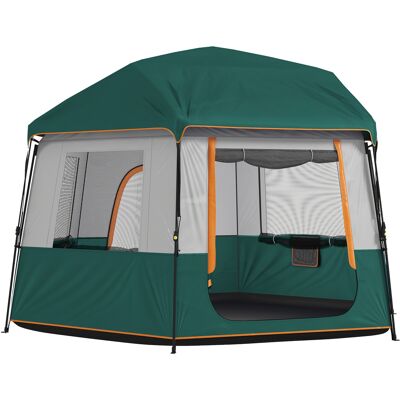 Outsunny Tenda campeggio 4-6 persone impermeabile 3000 mm con copertura UV30+, Verde Aosom Italy Outsunny Tenda campeggio 4-6 persone impermeabile 3000 mm con copertura UV30+, Verde Aosom Italy